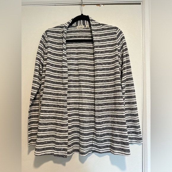 LL BEAN Women’s Lightweight Stripes Small Shawl Collared Open Cardigan. - Picture 10 of 12